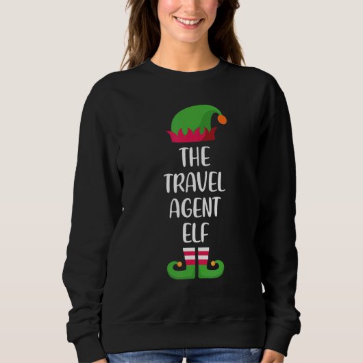 Travel agent Elf Family Matching Group Christmas P スウェットシャツ (正面)