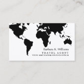 Travel Agent Modern Black White Business Card  名刺 (正面)