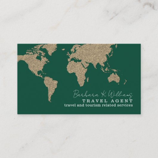 Travel Agent Oversized Map Green 名刺 (正面)
