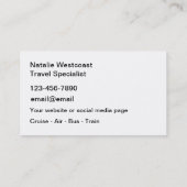 Travel Agent Specialist名刺 名刺 (裏面)