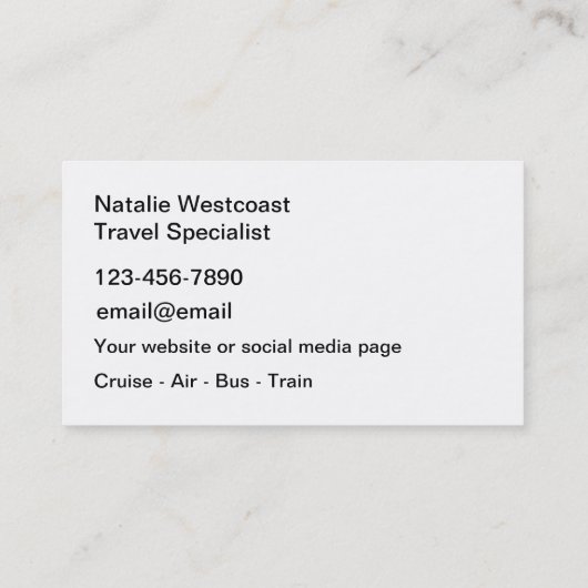 Travel Agent Specialist名刺 名刺 (裏面)