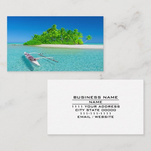 Travel Agent Vacation Planning Tropical Get Away 名刺 (正面/裏面)