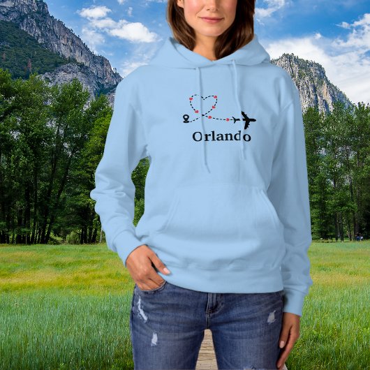 Travel Airplane & Heart Custom Location パーカ