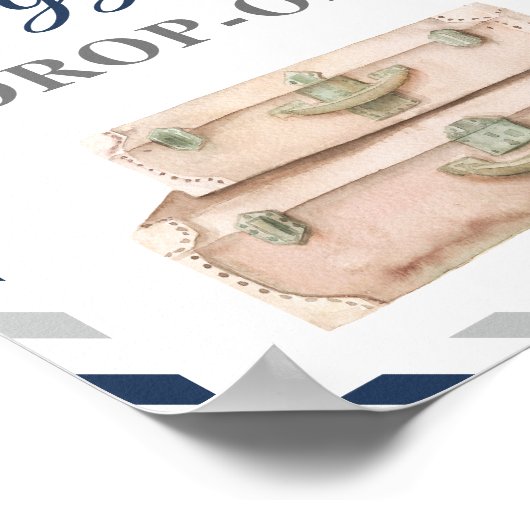 Travel Airplane Party Luggage Drop-off Gift Table  ポスター (角)