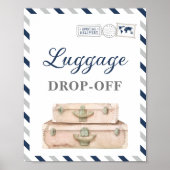 Travel Airplane Party Luggage Drop-off Gift Table  ポスター (正面)