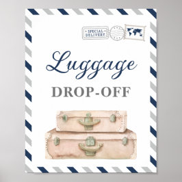 Travel Airplane Party Luggage Drop-off Gift Table  ポスター