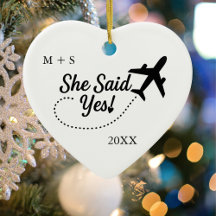 Travel Airplane 'She Said Yes!' Engagement Photo 