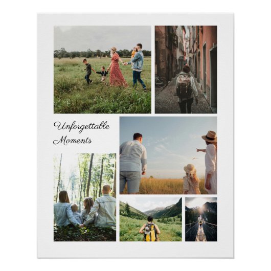 Travel and Family Customizable Collage ポスター (正面)