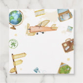 Travel Around The World Airplane Baby Shower フェイバータグ (裏面)