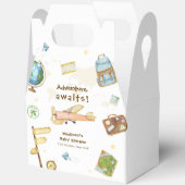 Travel Around The World Airplane Baby Shower フェイバーボックス (見開き)