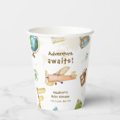 Travel Around The World Airplane Baby Shower 紙コップ (裏面)