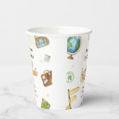 Travel Around The World Airplane Baby Shower 紙コップ (左)
