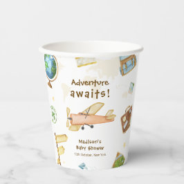 Travel Around The World Airplane Baby Shower  紙コップ