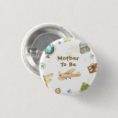 Travel Around The World Mother To Be Baby Shower  缶バッジ (正面&裏面)