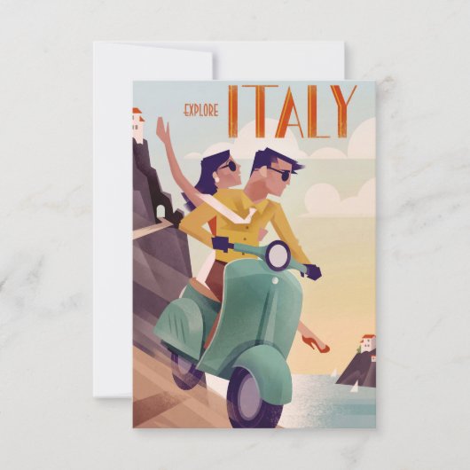 Travel Art Explore Italy サンキューカード (正面)