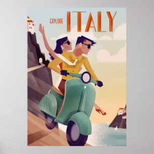 Travel Art Explore Italy ポスター