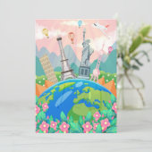 Travel Art Travel Around World サンキューカード (スタンド正面)