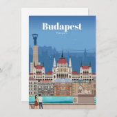 Travel Art Travel To Budapest サンキューカード (正面/裏面)