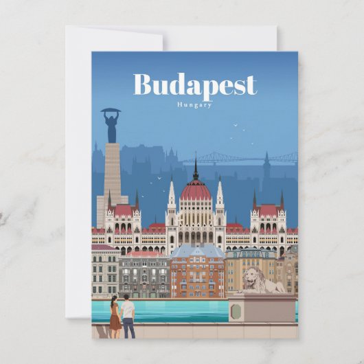 Travel Art Travel To Budapest サンキューカード (正面)