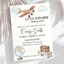 Travel Baby Shower Invitation Template Little Expl