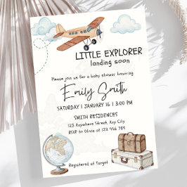 Travel Baby Shower Invitation Template Little Expl 招待状