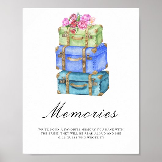 Travel bag bridal shower - memories with the bride ポスター (正面)