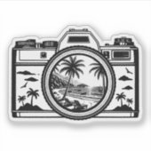 Travel Beach Photography Camera   シール (正面)