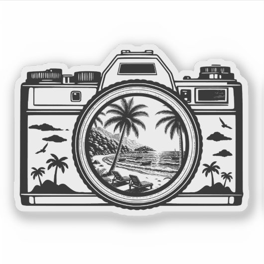 Travel Beach Photography Camera   シール (正面)
