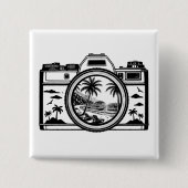Travel Beach Photography Camera   缶バッジ (正面)