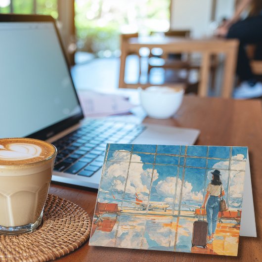 Travel Birthday Airplane Airport Runway Aviation カード