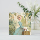 Travel Birthday Bridgeton Woman Romantic Chic カード (スタンド正面)