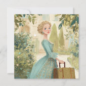 Travel Birthday Bridgeton Woman Romantic Chic カード (正面)