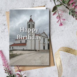 Travel Birthday Church Portugal Fun Photo  カード