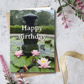 Travel Birthday Fountain Flowers Fun Photo  カード
