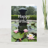 Travel Birthday Fountain Flowers Fun Photo  カード (正面)