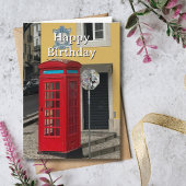 Travel Birthday Red Phone Booth Fun Photo  カード