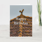 Travel Birthday Rooster on roof Portugal Photo カード (正面)