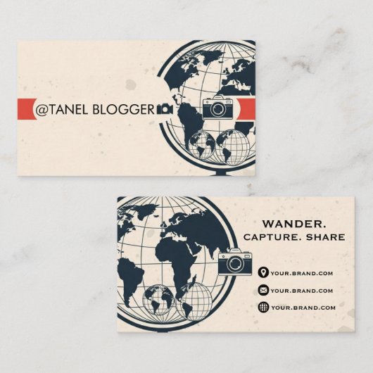  Travel Blogger Card 名刺 (正面/裏面)