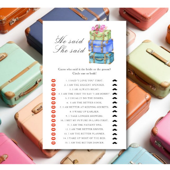 Travel bridal shower - He said she said game (クリエイターアップロード済み)