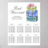 Travel Bridal shower Wedding seating chart ポスター (正面)