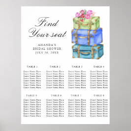 Travel Bridal shower Wedding seating chart ポスター
