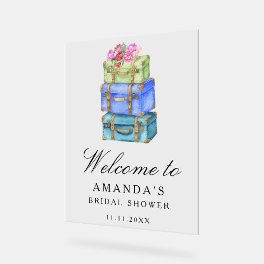 Travel bridal shower welcome sign アクリルサイン (傾斜)