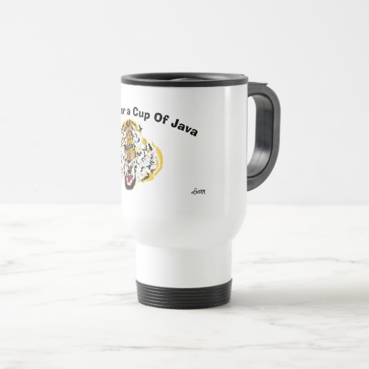 Travel/Consumer Mug : Javaカップを求めて吠える トラベルマグ (正面右)