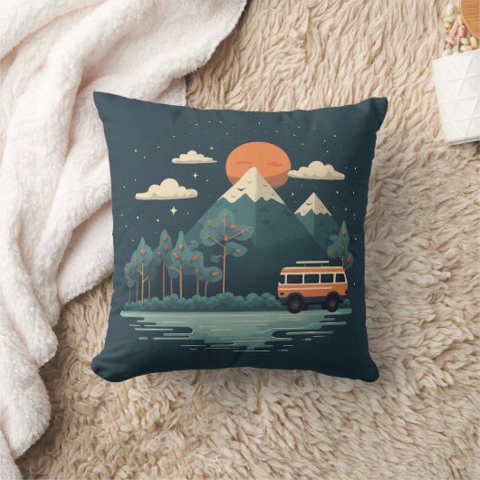 Travel Design Throw Pillow クッション (ブランケット)