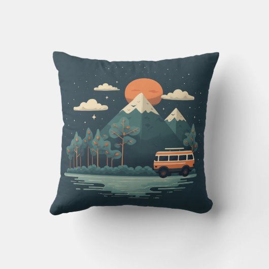 Travel Design Throw Pillow クッション (裏面)