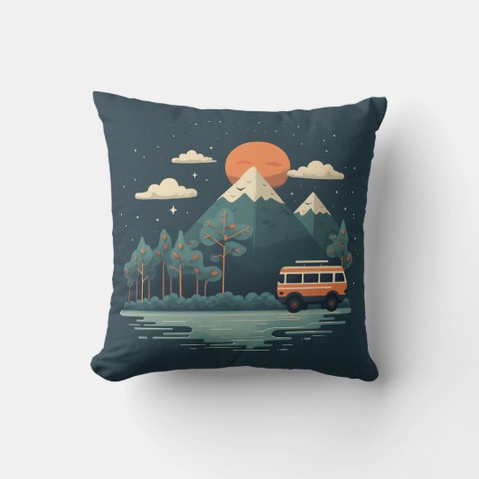 Travel Design Throw Pillow クッション (正面)