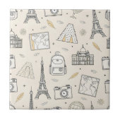 Travel Doodle Seamless Pattern タイル (正面)