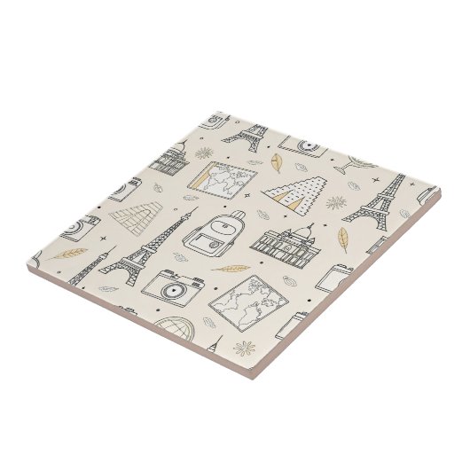 Travel Doodle Seamless Pattern タイル (側面)