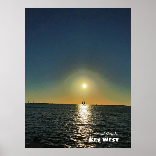 Travel | Florida - Key West Sailboat Sunset ポスター (正面)