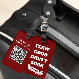 Travel Funny “Flew Good Didn’t Suck” and Airplane ラゲッジタグ
